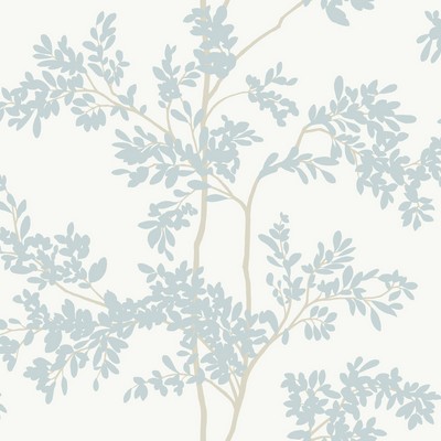 York Wallcovering Lunaria Silhouette White & Cloud Blue