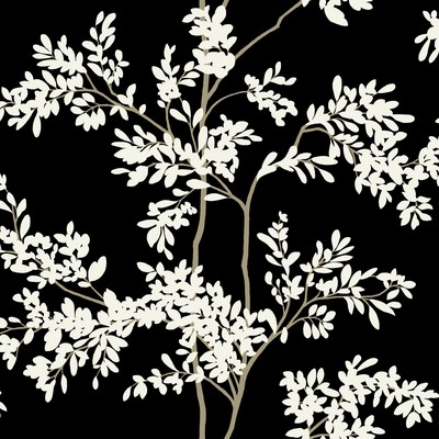 York Wallcovering Lunaria Silhouette Black & White