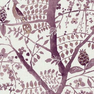 York Wallcovering Peacock Block Print Wallpaper Purple