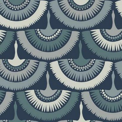 York Wallcovering Feather and Fringe Wallpaper Blue
