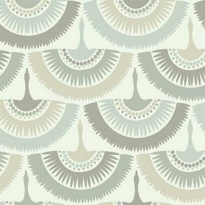 York Wallcovering Feather and Fringe Wallpaper Cream/Blue