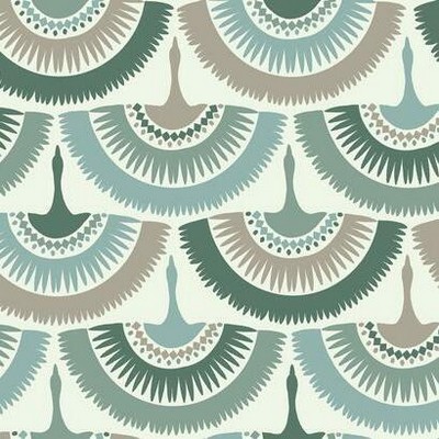 York Wallcovering Feather and Fringe Wallpaper Green