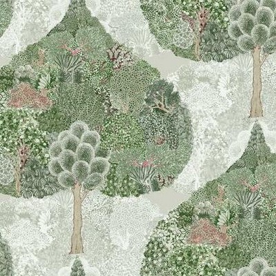 York Wallcovering Mystic Forest Wallpaper Green/Coral