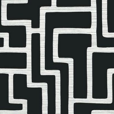 York Wallcovering Graphic Polyomino Wallpaper Black/White