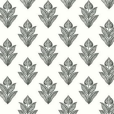 York Wallcovering Lotus Motif Wallpaper Black/White