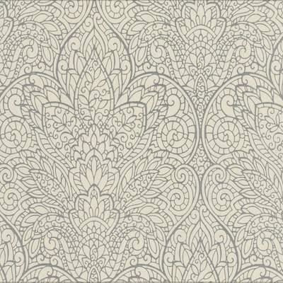 York Wallcovering Paradise Wallpaper metallic gray/white