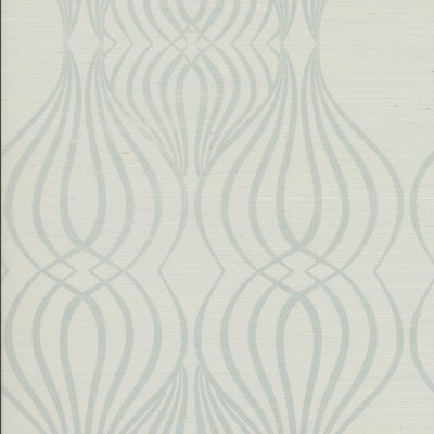York Wallcovering Eden Sisal Wallpaper blue/white/metallic