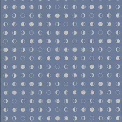 York Wallcovering Lunar Wallpaper - Denim/Sliver Blues