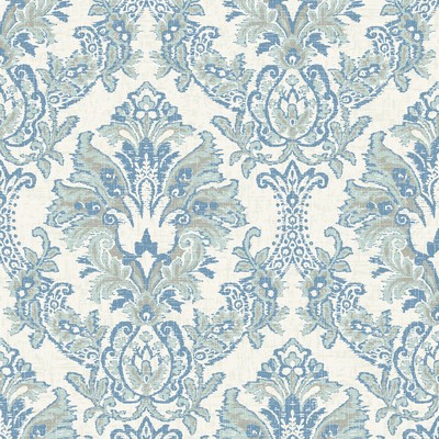 York Wallcovering Bold Brocade Wallpaper Blue