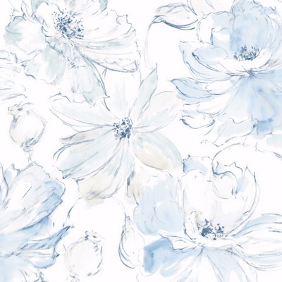 York Wallcovering Floral Dreams Wallpaper Blue