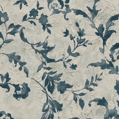 York Wallcovering Vine Silhouette Wallpaper Blue, Grey