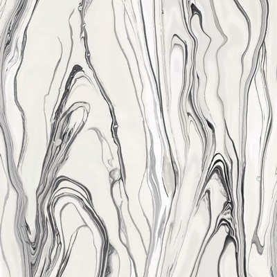 York Wallcovering Liquid Marble Wallpaper Black