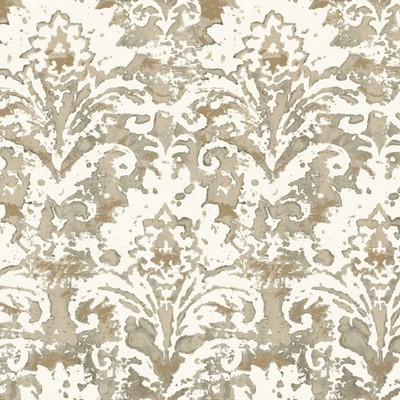 York Wallcovering Batik Damask Wallpaper Taupe