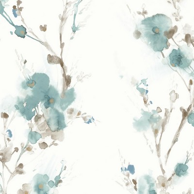 York Wallcovering Charm Wallpaper Teal,Browns,Blues