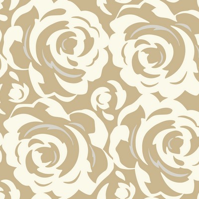 York Wallcovering Lavish Wallpaper White on Gold,White/Off Whites,Greens