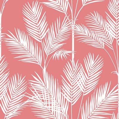 York Wallcovering King Palm Silhouette Wallpaper Coral