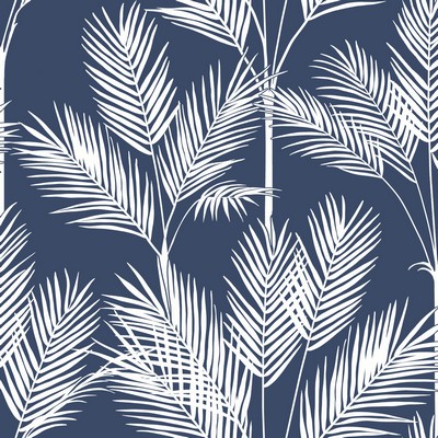 York Wallcovering King Palm Silhouette Wallpaper Navy