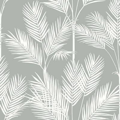 York Wallcovering King Palm Silhouette Wallpaper Gray
