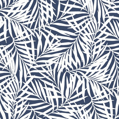 York Wallcovering Oahu Fronds Wallpaper Navy/White