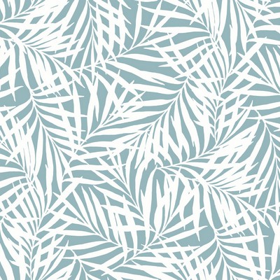 York Wallcovering Oahu Fronds Wallpaper Light Blue/White