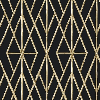 York Wallcovering Riviera Bamboo Trellis Wallpaper Black