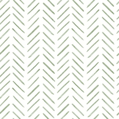 York Wallcovering Painted Herringbone Wallpaper Green