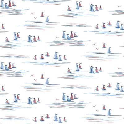 York Wallcovering Full Sails Wallpaper Blue/Red