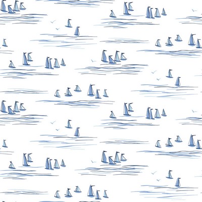 York Wallcovering Full Sails Wallpaper Blue