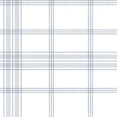 York Wallcovering Charter Plaid Wallpaper Blue