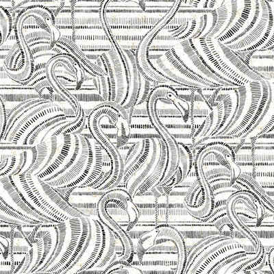 York Wallcovering Flamingo Flamboyance Wallpaper Black/White