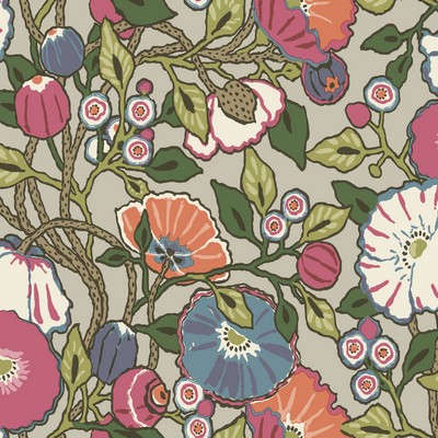York Wallcovering Vincent Poppies Wallpaper Brights