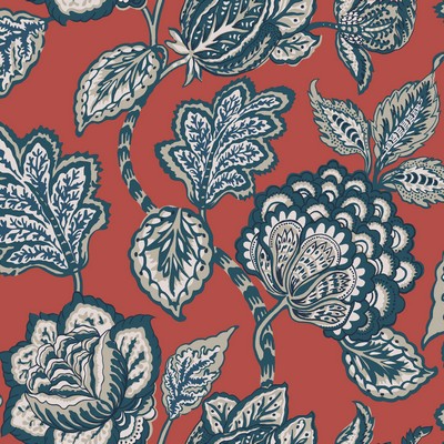 York Wallcovering Midsummer Jacobean Wallpaper Red/Blue