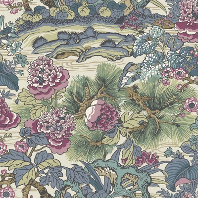 York Wallcovering Dynasty Floral Branch Wallpaper Plum