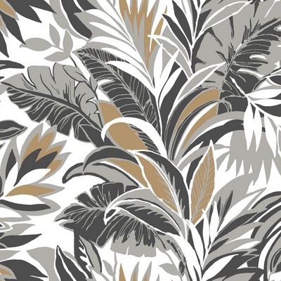 York Wallcovering Palm Silhouette Wallpaper Black / Gold
