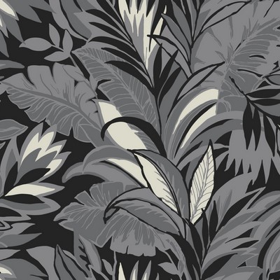 York Wallcovering Palm Silhouette Wallpaper Charcoal
