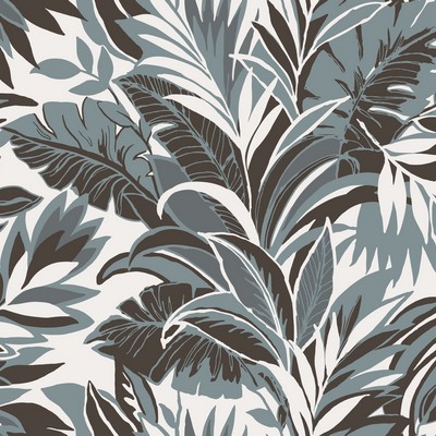 York Wallcovering Palm Silhouette Wallpaper Turq/Charcoal