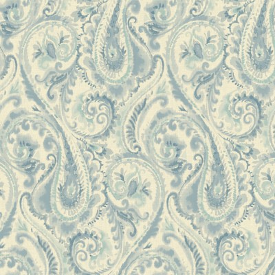 York Wallcovering Lyrical Wallpaper white, medium blue, teal, aquamarine
