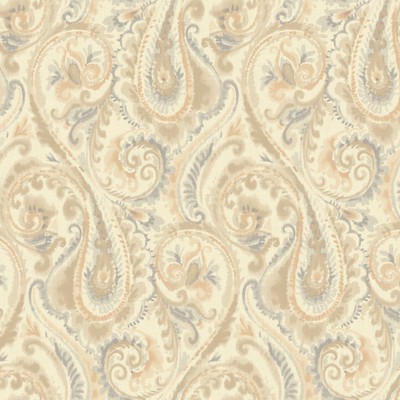 York Wallcovering Lyrical Wallpaper pale pearlescent gold, tan, taupe, grey/blue