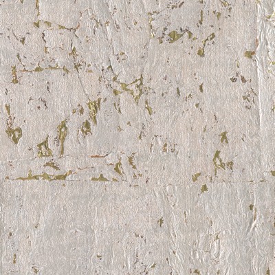 York Wallcovering Cork Wallpaper metallic silvery grey, dark brown, metallic gold