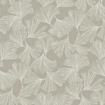 York Wallcovering Ginkgo Toss Wallpaper Silver