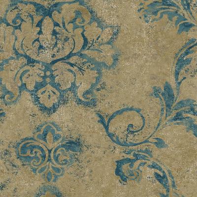 York Wallcovering Andalucia 14 Gold/Turquoise