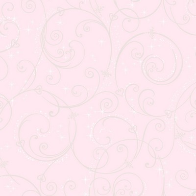 York Wallcovering Disney Princess Perfect Scroll Wallpaper Pink/ Glitter