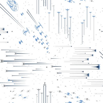 York Wallcovering Star Wars: Galactic Battles Wallpaper Blue