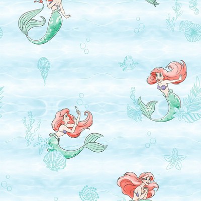 York Wallcovering Disney The Little Mermaid Swim Wallpaper Teal
