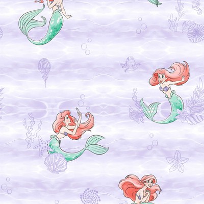 York Wallcovering Disney The Little Mermaid Swim Wallpaper Purple