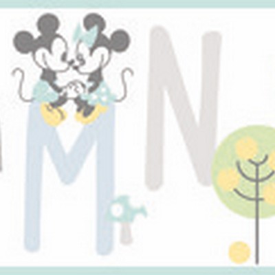 York Wallcovering Disney Mickey Mouse ABC Border Wallpaper Border Green