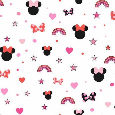 York Wallcovering Disney Minnie Mouse Rainbow Wallpaper Red