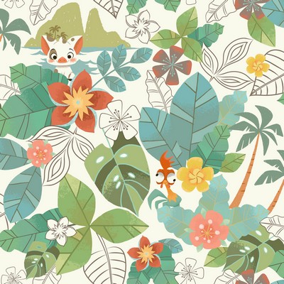 York Wallcovering Disney Moana Jungle Wallpaper Red/Green