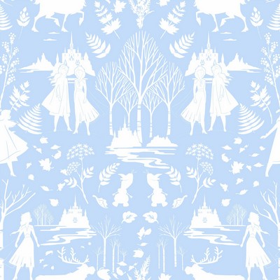 York Wallcovering Disney Frozen 2 Nordic Wallpaper Blue/Glitter