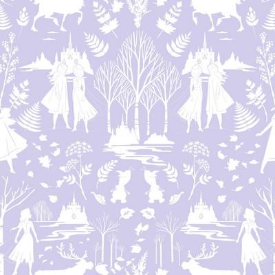 York Wallcovering Disney Frozen 2 Nordic Wallpaper Purple/Glitter